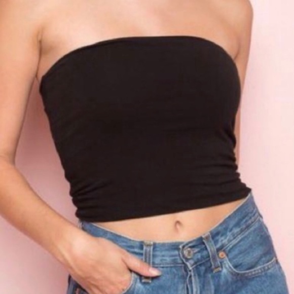 Pacsun Black Lettuce Edge Tube Top - Picture 4 of 4
